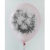 Pink - Black Rose Design Printed Balloons